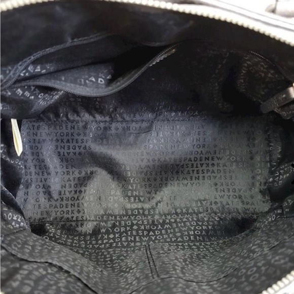 Kate Spade New York Riley gunmetal silver leather satchel laurel way rhinestones - Picture 7 of 8